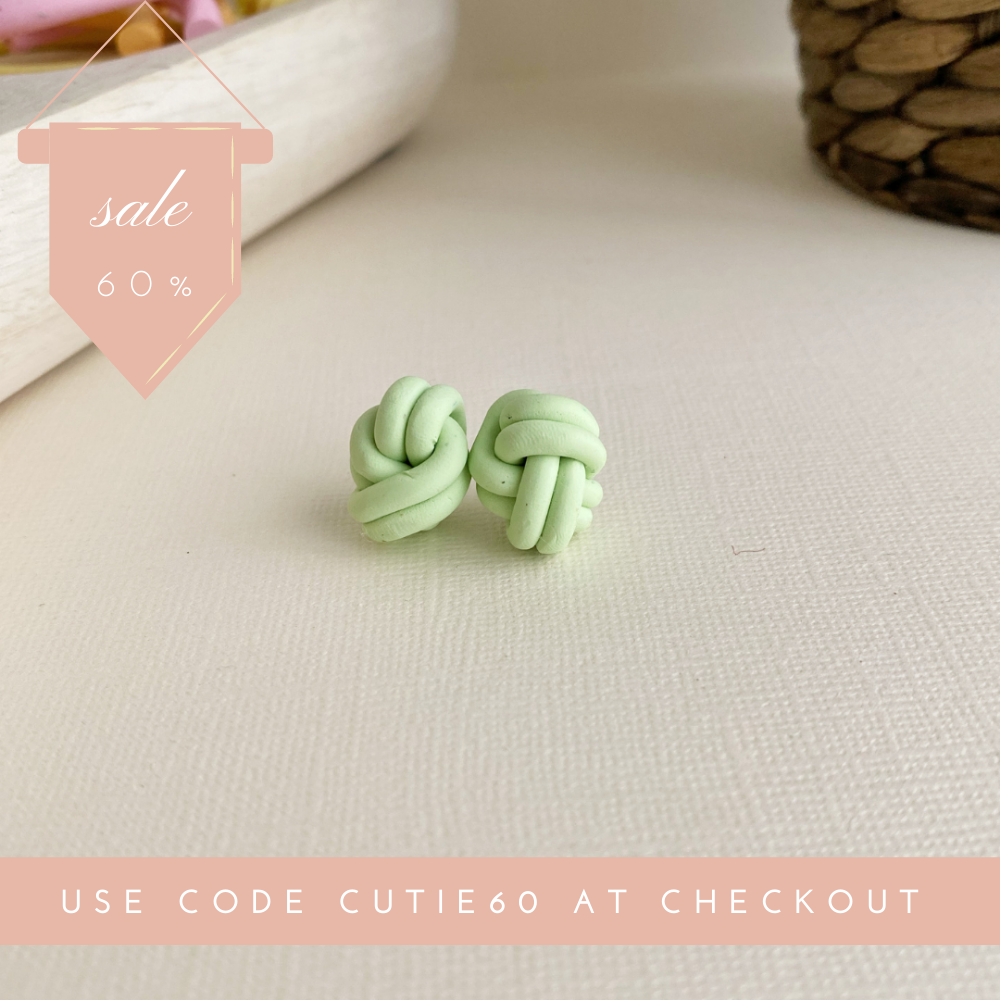 Double Knot Studs | Speckled Key Lime