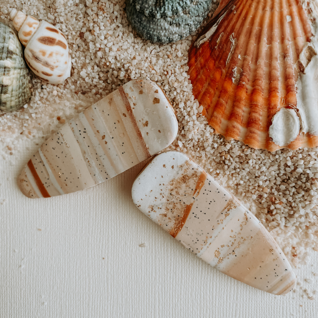 Dagger Hair Barrette - Marbled Sand