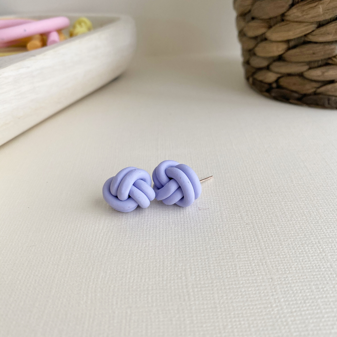 Double Knot Studs | Speckled Lavender