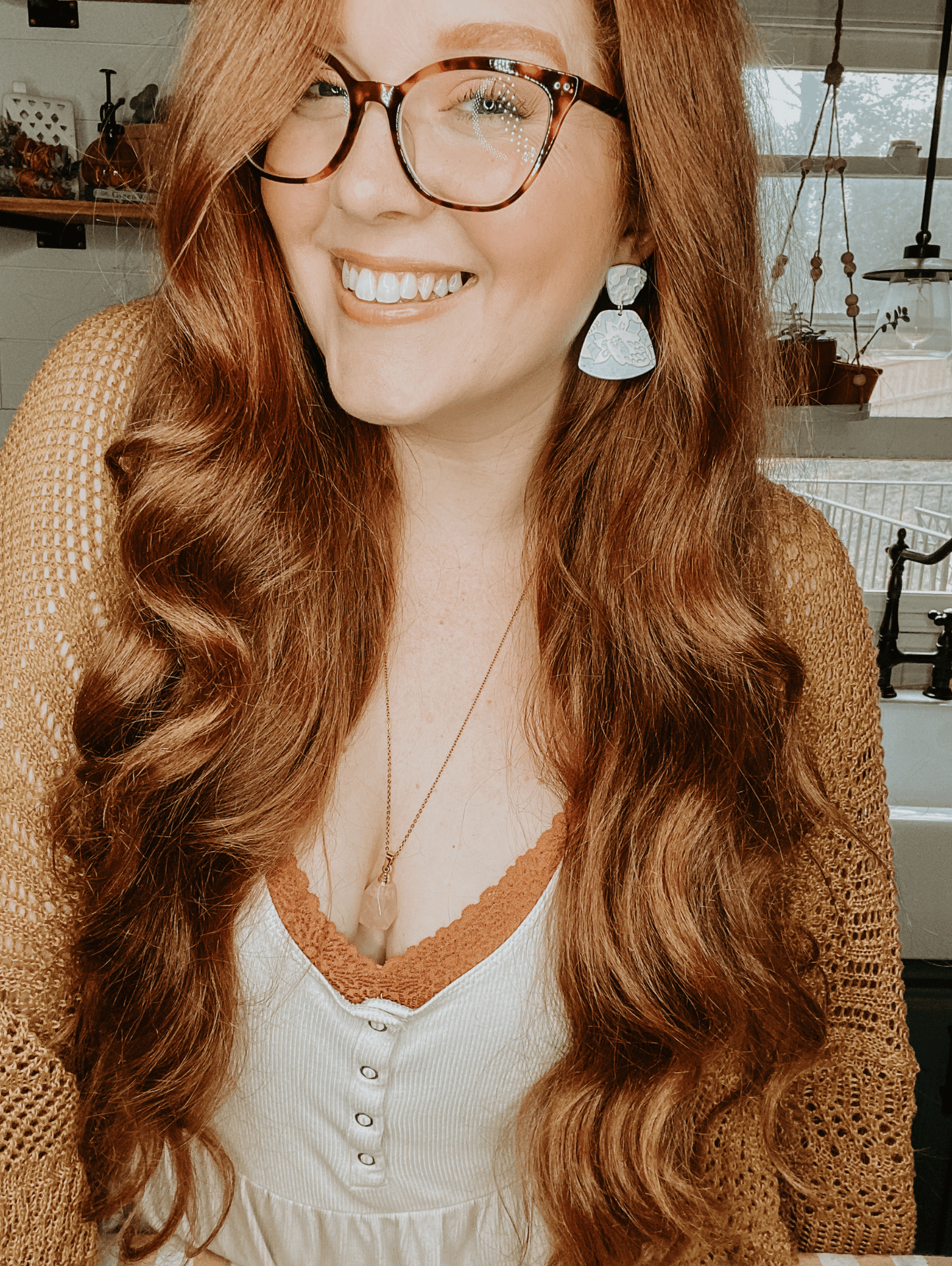 Double Fan Lace Earrings | Mint