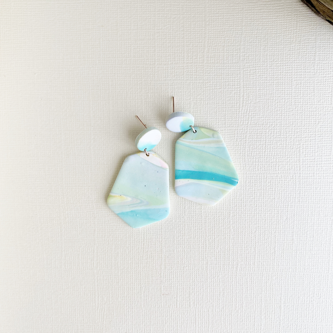 Marbled Rainbows Dangle Earring