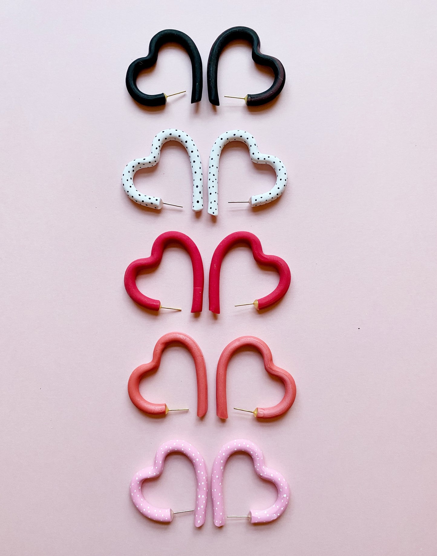 Heart Hoop Earrings | Sparkle Pink