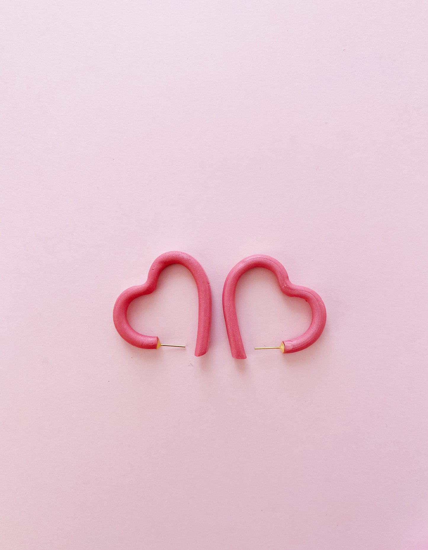 Heart Hoop Earrings | Sparkle Pink